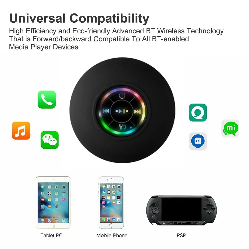 Portable Waterproof Shower Bluetooth Speaker 3D Surround Sound With