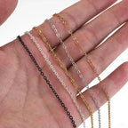10pcs Stainless Steel Necklace Cuban Chains Hypoallergenic Rolo Link