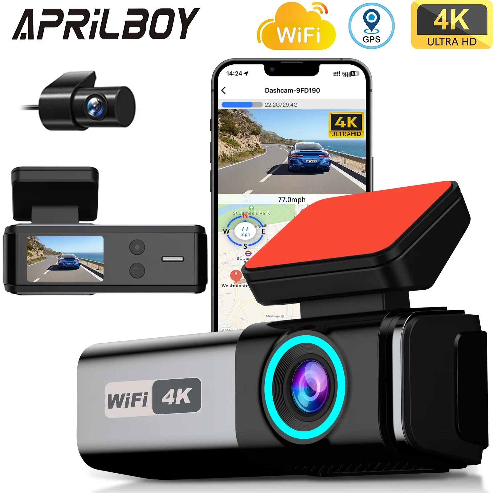 DriveCam Guardian Elite: 4K UHD Dual Lens Dash Cam