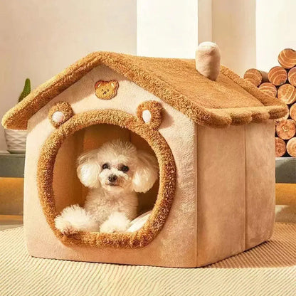 Cartoon House Pet Bed – Arctic Fleece & Plush, Removable & Washable, Ideal for Cats & Small Dogs Shop1103328158 Store