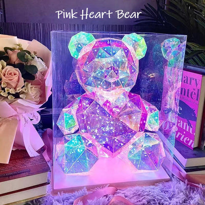 Glow-Up Holographic Teddy Bear – Magical Light-Up Plush for Cozy Nights! SINOHAMM Official Store