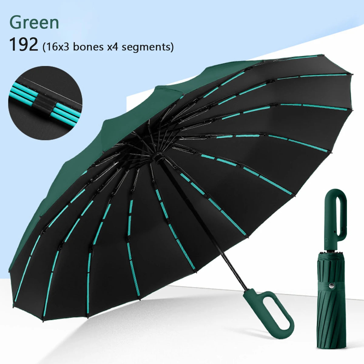 Reflective Auto Open Windproof Umbrella