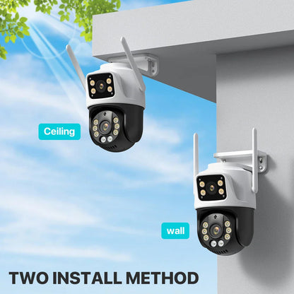 Three Lens PTZ IP Camera Outdoor 6K HD Three Screen WiFi Security Camera Auto Tracking 4K Dual Len Wirelss CCTV Camera iCsee Stone's Store