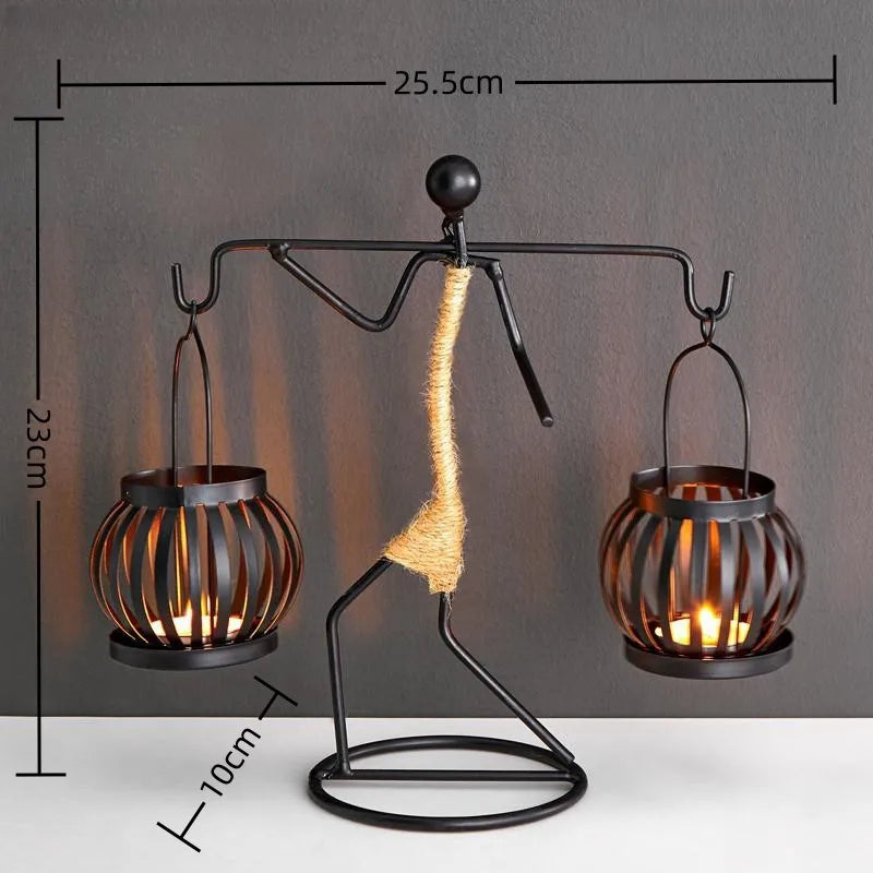 Nordic Metal Candlestick Abstract Character Sculpture Candle Holder Decors Handmade MERRYHOME Merryhome Official Store