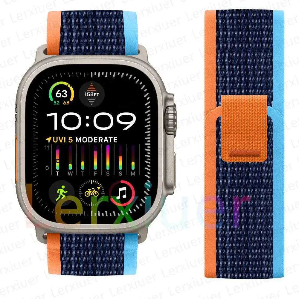 For Apple Watch Series 10 46mm Nylon Loop Magnetic Buckle Watch Band(Smoke Purple) Elegant-Straps Store