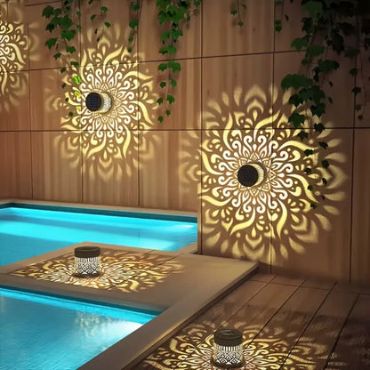 MandalaGlow™ Solar Light 🌙✨ — Stunning Patterns, Zero Wires