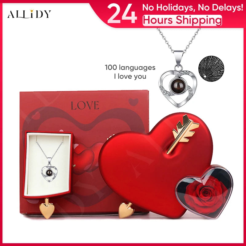 Romantic Heart-Piercing Rose Jewelry Box – A Timeless Valentine’s Keepsake Allidy Jewelry & Watches Store