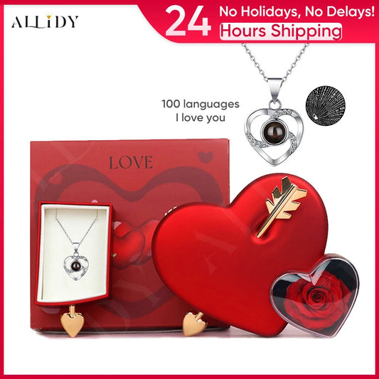 Romantic Heart-Piercing Rose Jewelry Box – A Timeless Valentine’s Keepsake Allidy Jewelry & Watches Store