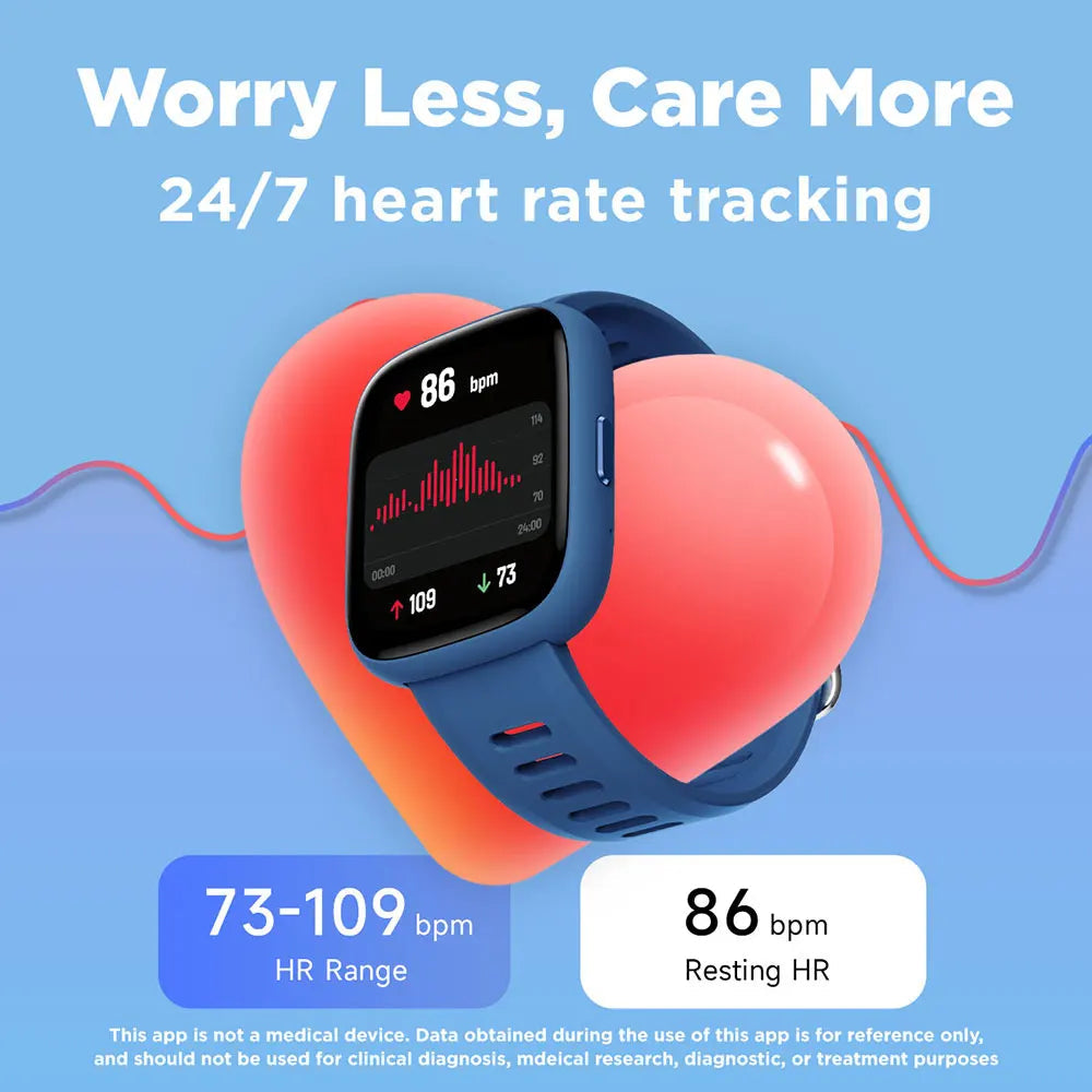 BIGGERFIVE Smart Watch for Kids No APP No Phone Needed, 1.8" Fitness Tracker Watch Pedometer, Heart Rate, Sleep Monitor, IP68 Wa TOOBUR Store