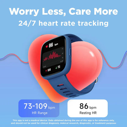 BIGGERFIVE Smart Watch for Kids No APP No Phone Needed, 1.8" Fitness Tracker Watch Pedometer, Heart Rate, Sleep Monitor, IP68 Wa TOOBUR Store