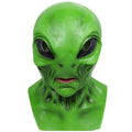 Máscaras de extraterrestre verde OVNI, disfraz de alienígena de terror para fiesta de Halloween, tocado de látex, accesorios divertidos para fiesta de disfraces de terror para adultos