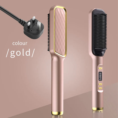 Electric Hot Comb Multifunctional Straight Hair Straightener Comb Negative Ion Anti-Scalding Styling Tool Straightening Brush Stone's Store