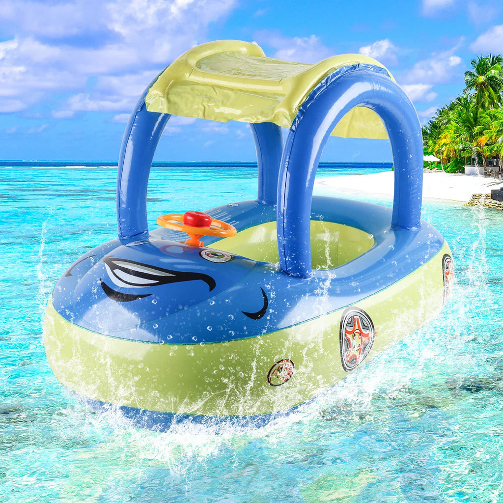 🚗 Flotador de Piscina para Bebés con Forma de Coche | Anillo de Natación para Bebés para Diversión en la Playa y la Piscina🏖️ Perfecto para Edades de 4 a 6 Años | 🌊 Flotador de Paseo Seguro, Cómodo y Adorable