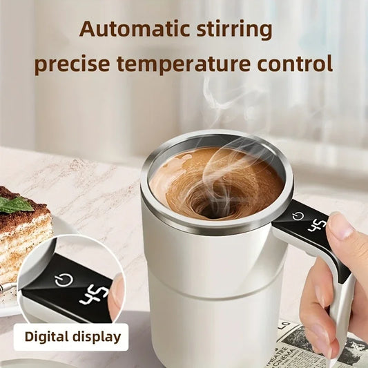 Taza mezcladora de café inteligente con pantalla LED | Carga USB | Función de mezcla magnética