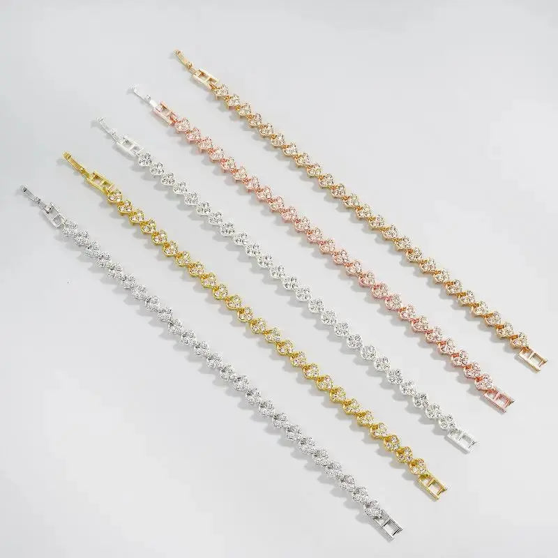 Pulseras de Cadena Geométrica de Cristal Romano de Lujo UILZ para Mujer de Moda