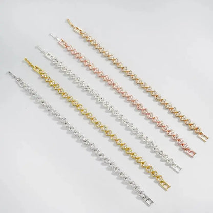 UILZ Luxury Roman Crystal Geometric Chain Bracelets For Women Trendy