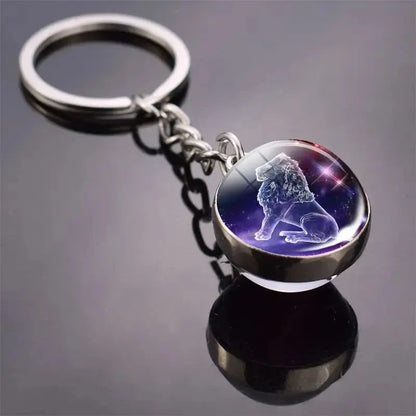 12 Constellation Keychain with Luminous Time Stone Pendant - Creative Fashion Accessory Gift Shop1103314747 Store