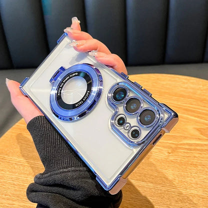 Luxury Clear Shockproof Magnetic Case for Samsung Galaxy S25 S24 Ultra S23 S22 with Lens Cover - Black, Blue, Purple, Clear. BESD Phone Case Store