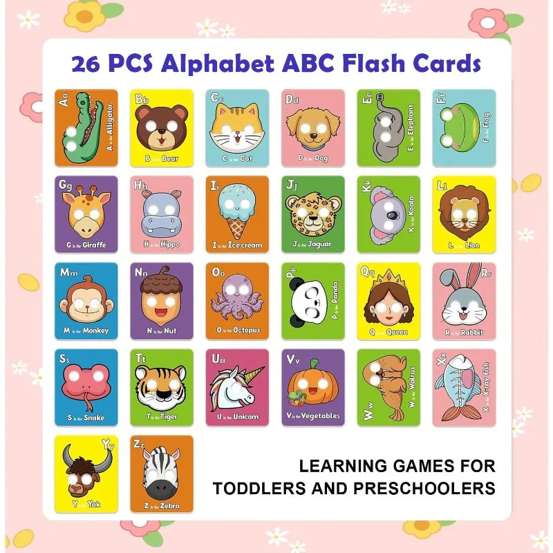 Interactive ABC Flash Cards – Learn Letters with Fun Animal Masks!