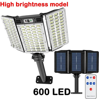 Solar Sensor Light 122 LED 3Head Outdoor Spotlight with 3 Modes Pink Iolaus