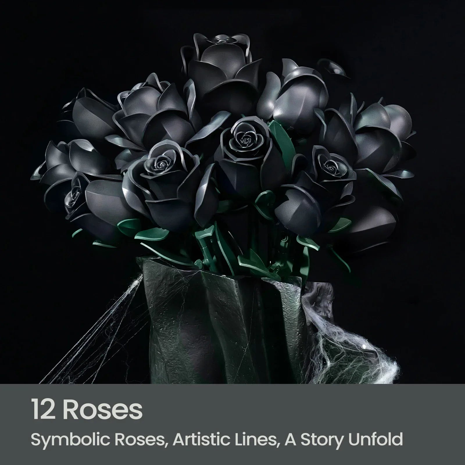 Eternal Elegance – Black Rose Block Bouquet BuildMoc moc Store