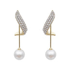 2 Pieces Of Women's Trendy And Elegant Pearl Tassel Earrings, Outdoor