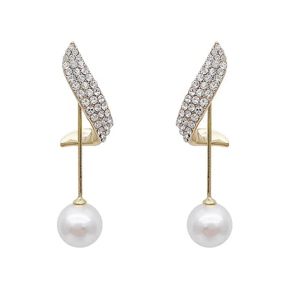 2 Pieces Of Women's Trendy And Elegant Pearl Tassel Earrings, Outdoor