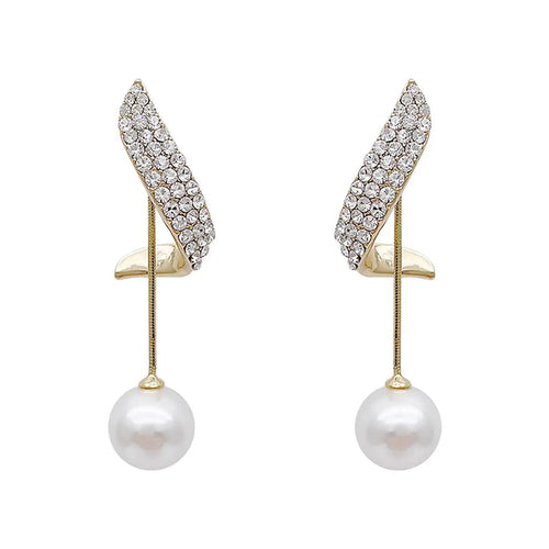 2 Pieces Of Women's Trendy And Elegant Pearl Tassel Earrings, Outdoor