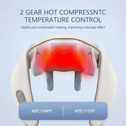 Foreverlily 26W Brushless Motor Neck And Shoulder Massager Wireless Shoulder And Back Kneading Massage Shawl Neck masajeador Foreverlily Korea Store