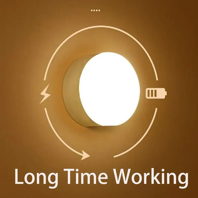 LED Smart Human Body Sensor Night Lamp Emergency Automatic Lighting USB Charging Wireless Magentic Suction Use Night Light ggbingo Official Store