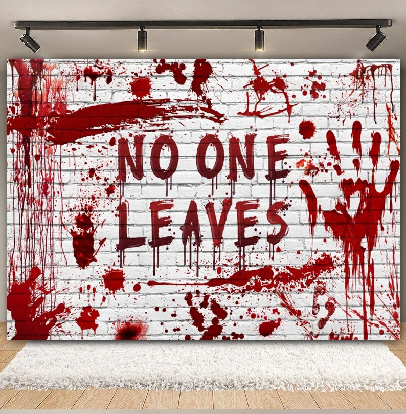 Horror Halloween Backdrop Blood Splatter Ghosts Bloody Handprints Haunted House Party Decor Photography Background Photo Studio