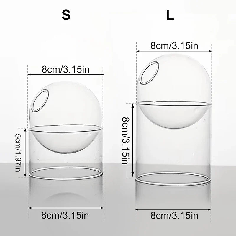 Mini Round Glass Flower Vase – A Delightful Touch of Nature for Your Space Ursmart Store