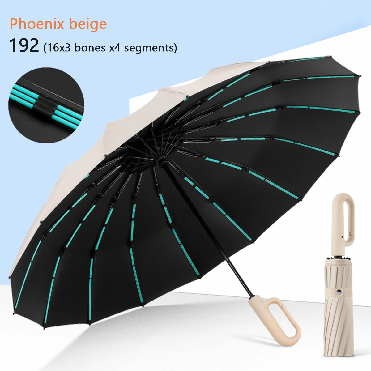 Reflective Auto Open Windproof Umbrella
