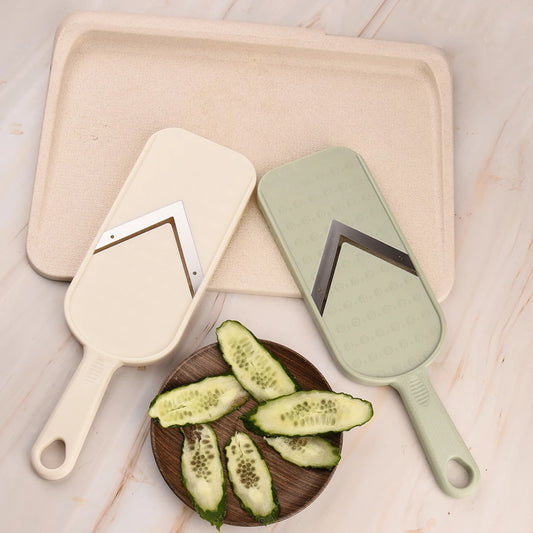 Multi Handheld Mandoline Slicer - Stainless Steel V Blade, with Cleaning Brush, Comfort Grip, Easy to Clean, for Kitchen, Vegeta