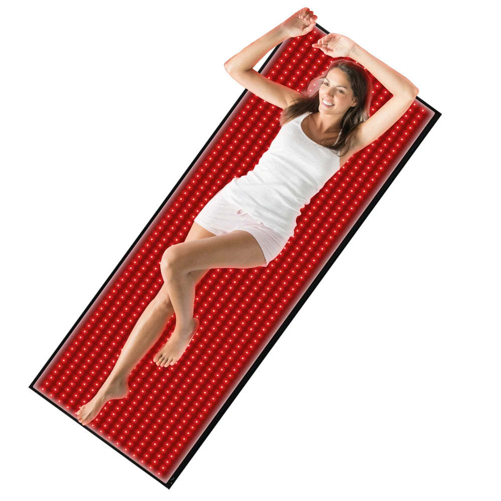 Manta de luz roja de cuerpo entero de 63" x 23.6", 945 cuentas LED de 660 nm y 850 nm, manta de luz roja, almohadilla de relajación LED de cuerpo entero