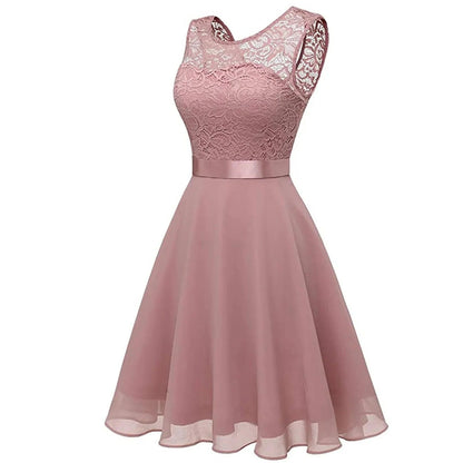 Chic Sleeveless Pink Lace Gown for Bridesmaids and Wedding Guests - Perfect for 2024 Celebrations Dress Shoes Women&#39;s Dropping Store