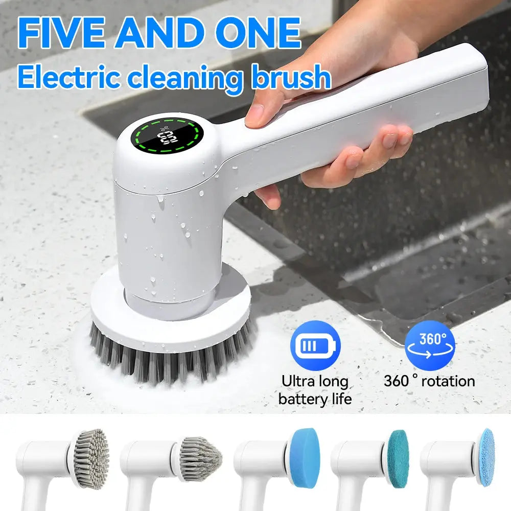 Electric Cleaning Brush 5 In 1 Electric Spin Cleaning Scrubber USB