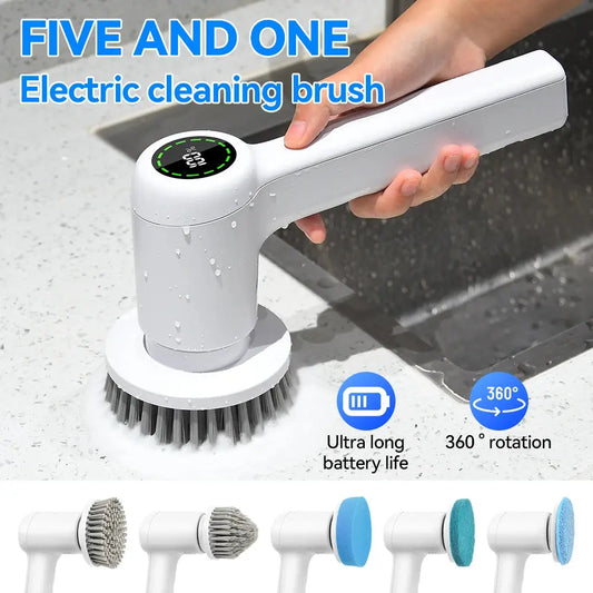 Electric Cleaning Brush 5 In 1 Electric Spin Cleaning Scrubber USB