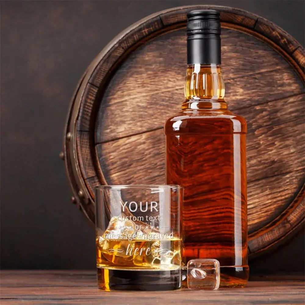 Personalized Whiskey Glass Groomsmen Gifts Custom Logo Text Whiskey