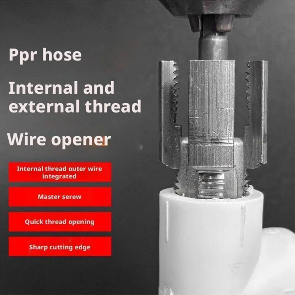 2pcs Water Pipe Threader Tapping Tool Internal Thread External Thread Integrated Die Water Pipe Opener