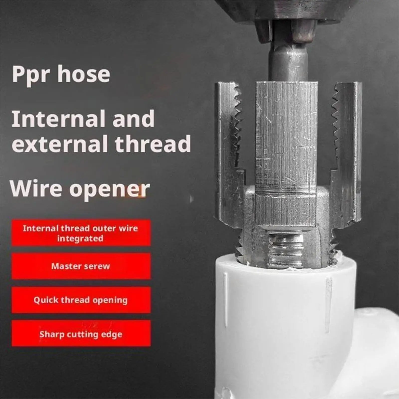 2pcs Water Pipe Threader Tapping Tool Internal Thread External Thread Integrated Die Water Pipe Opener