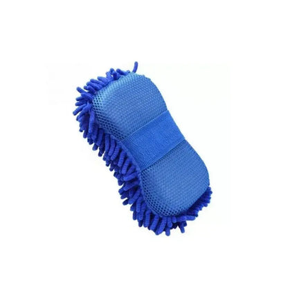 1Pc Blue Microfiber Chenille Car Wash Sponge Care Washing Brush Pad