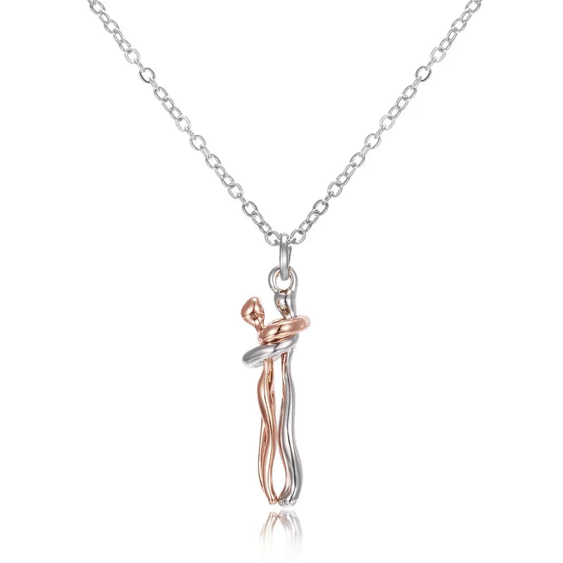 Forever Embrace: The Hug Couple Necklace One yuan Store