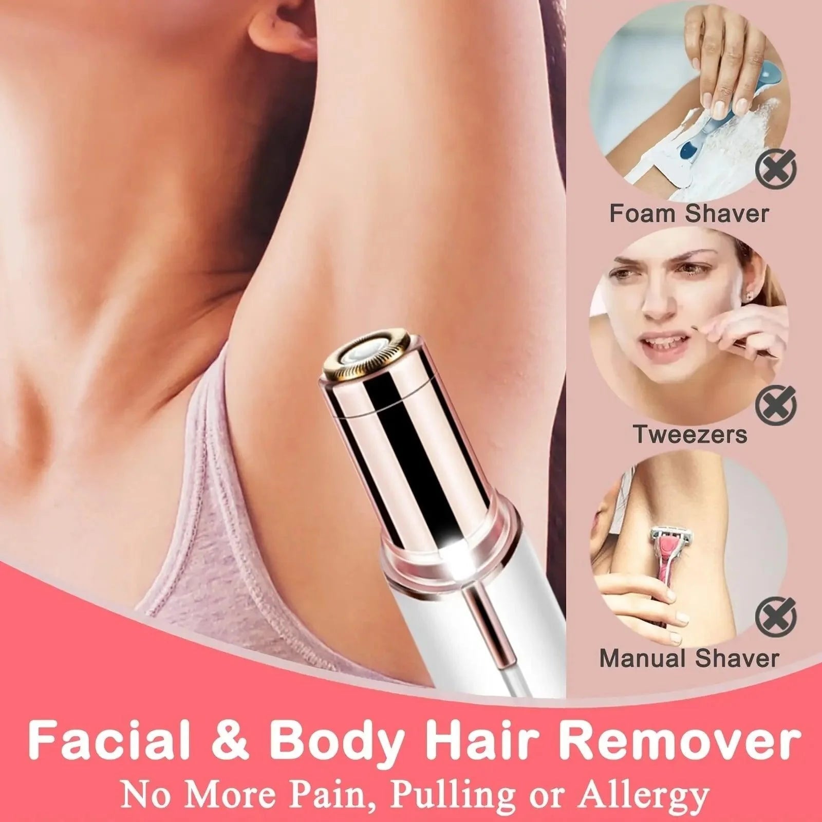 Portable Painless  Electric Hair Remover For Women Stone's Store