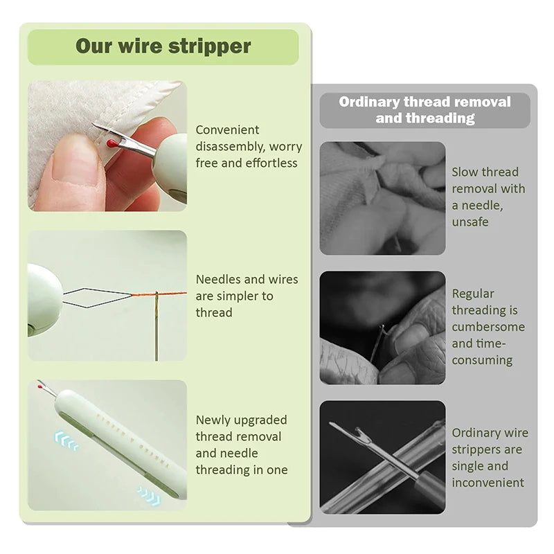 2 In 1 Needle Threaders Sewing Seam Rippers Stitching Remover And Threader Household Manual Sewing Tools Sewing Accessories