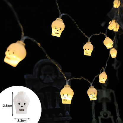 2025 Halloween Decoration Led Light String Pumpkin Skull Eyeball Shaped Lamp String  Trick Or Treat Lantern Horror Halloween Day