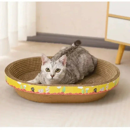 Cat Scratcher Bed Corrugated Oval Shaped UIYlike Store