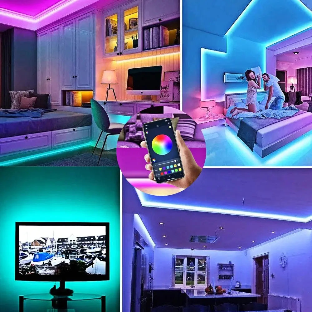 RGB LED Strip Lights Bluetooth TV Backlight 30m 1-5m 3535 Luces Para AliExpress
