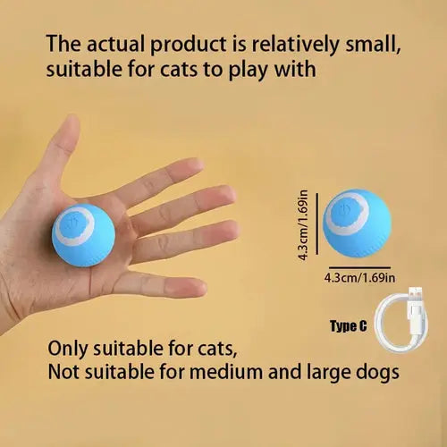 Juguetes inteligentes para gatos, bola rodante automática, cola falsa, eléctrica recargable