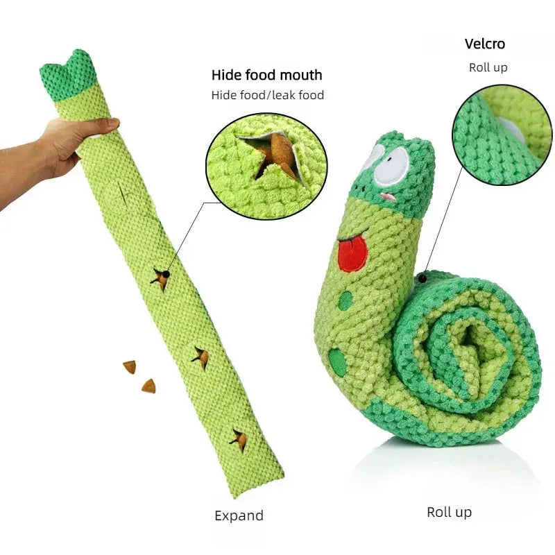 Dog Puzzle Feeder Interactive Toy Indestructible Plush Sound Squeak